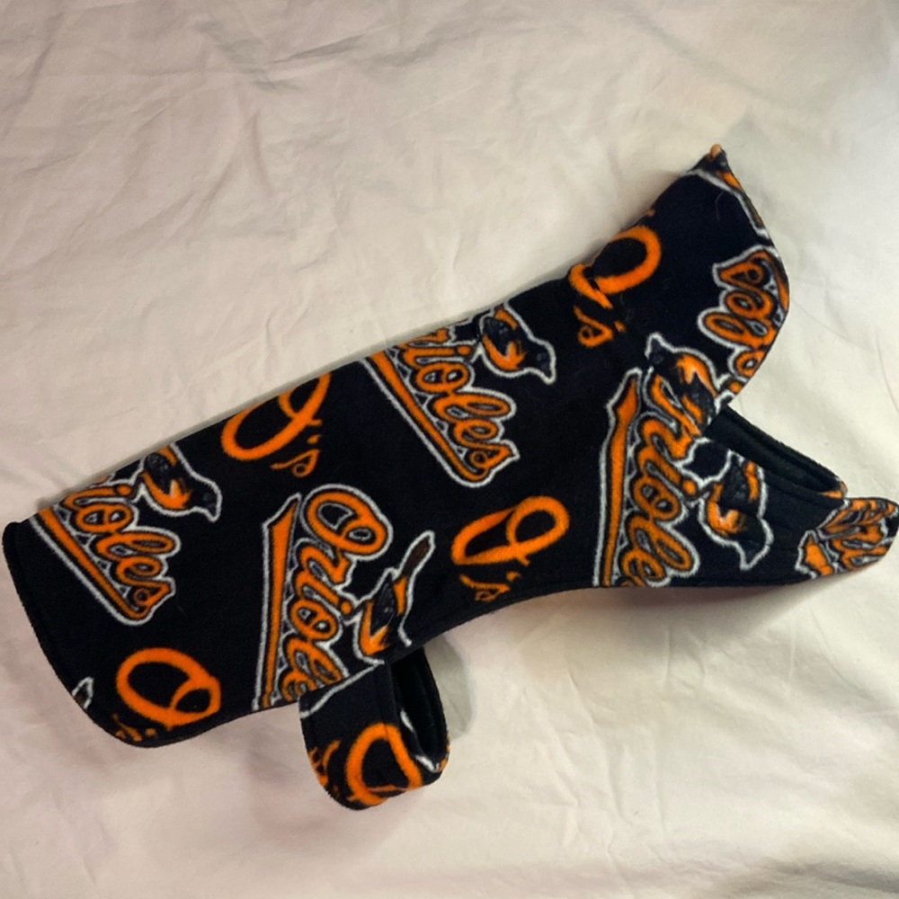 Baltimore Orioles Dog Fleece Jacket Baseball Reversible Medium Size Coat